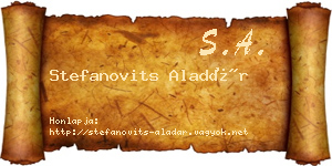Stefanovits Aladár névjegykártya